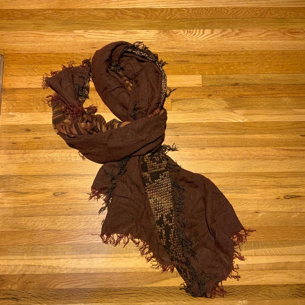 Large Brown Snake Skin Scarf